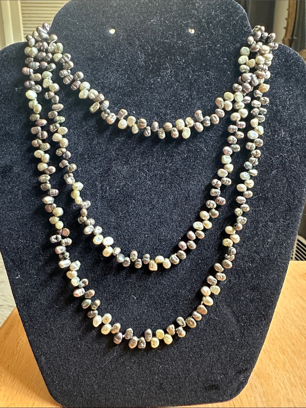 Vintage Baroque Freshwater Pearl Beaded Necklace with Sterling Clasp